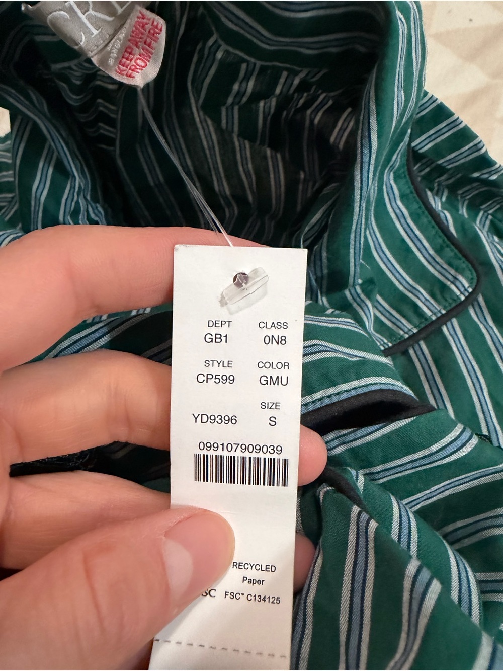J crew Cotton poplin pajama short set in stripe - Picture 3 of 4